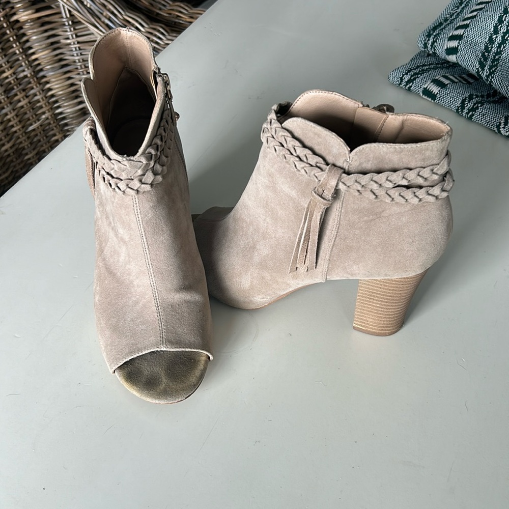 Open toe booties